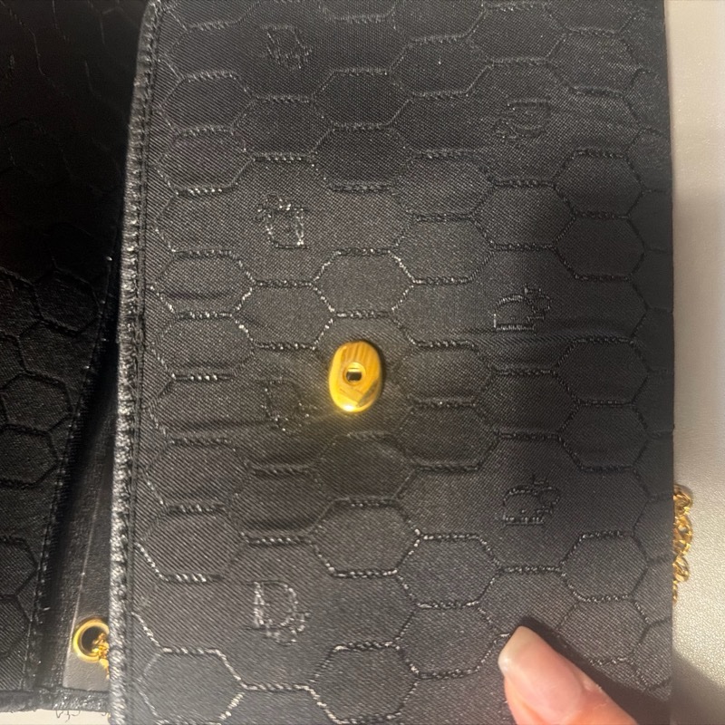 Dior迪奧黑色蜂巢鏈條包-9