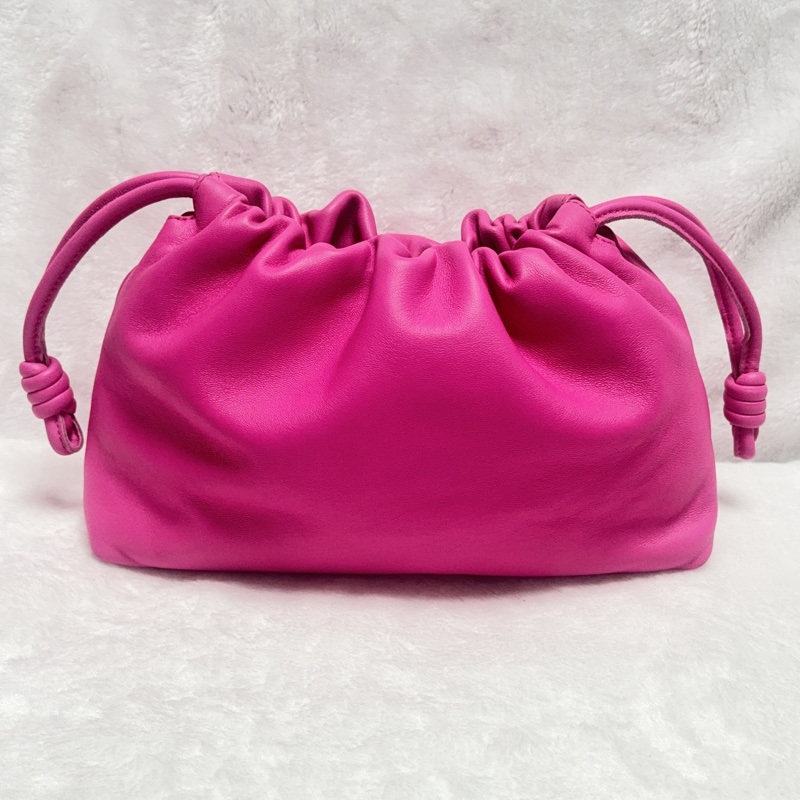 10/29～11/11免鑒定費 ❤️520限定限量款火龍果粉🔥超熱賣新款雲朵包🔥Loewe Flamenco Purse中型手提鏈條單肩包 斜背包桃紅-7