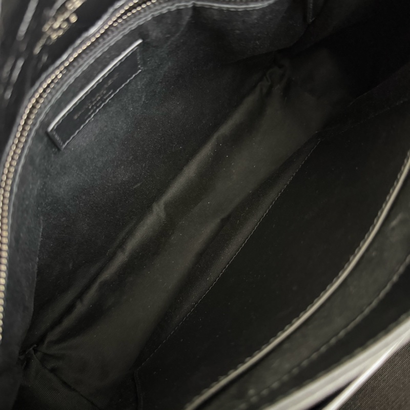 YSL NIKI黑銀 復古皮革中型手袋 中款 聖羅蘭 新款D釦-19