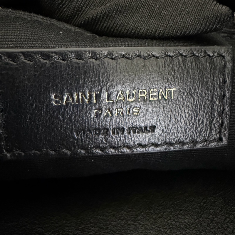 YSL NIKI黑銀 復古皮革中型手袋 中款 聖羅蘭 新款D釦-20