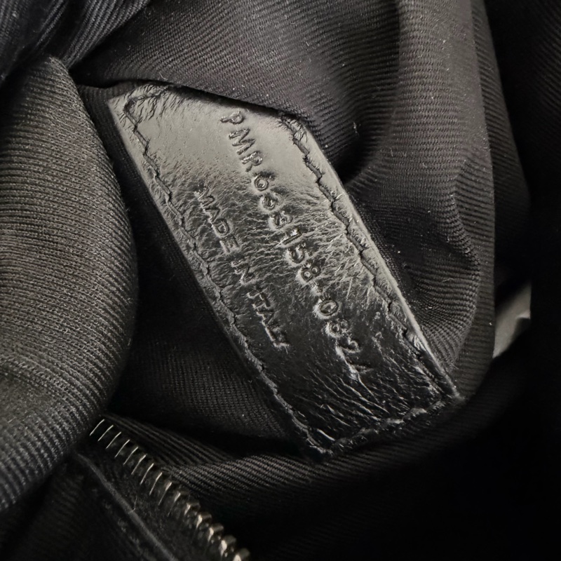 YSL NIKI黑銀 復古皮革中型手袋 中款 聖羅蘭 新款D釦-22