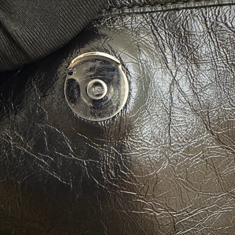 YSL NIKI黑銀 復古皮革中型手袋 中款 聖羅蘭 新款D釦-24