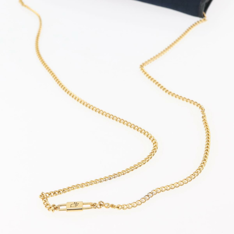 【日本直送】Christian Dior Trotter 帆布鏈條單肩包 海軍藍金色 正品 146428-6