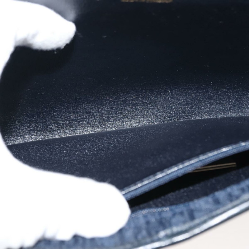 【日本直送】Christian Dior Trotter 帆布鏈條單肩包 海軍藍金色 正品 146428-10