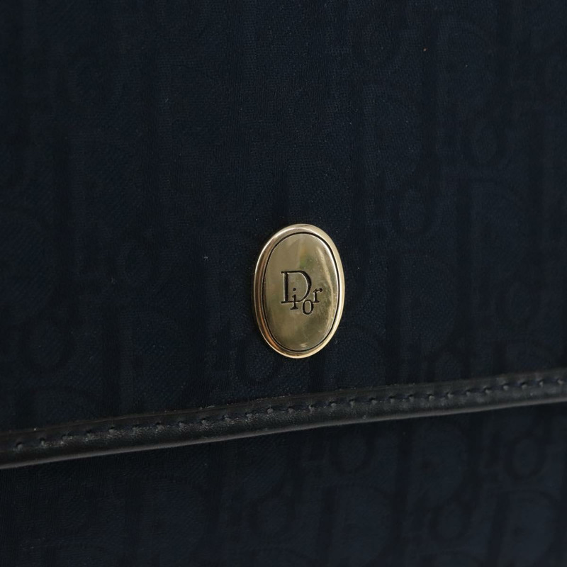 【日本直送】Christian Dior Trotter 帆布鏈條單肩包 海軍藍金色 正品 146428-17