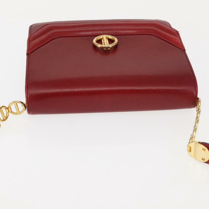 【日本直送】克莉絲汀迪奧單肩包 皮革 紅金 正品 BA6579-5