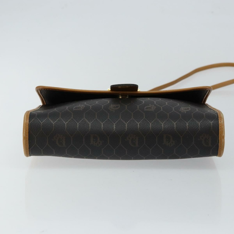 【日本直送】Christian Dior 蜂巢帆布肩背包 PVC 黑色金色 正品 BA6582-4