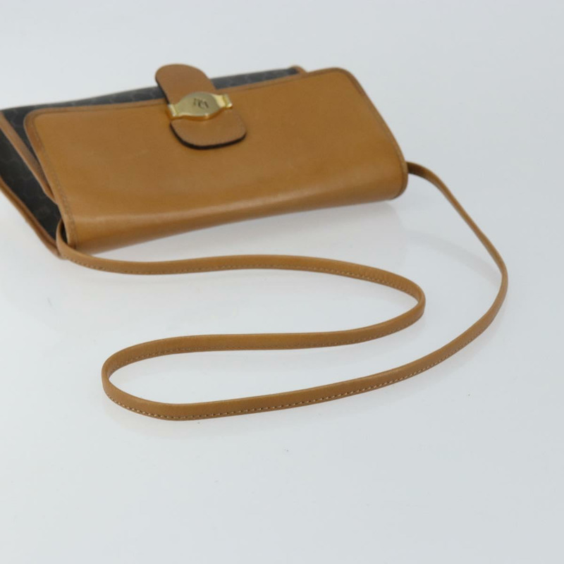 【日本直送】Christian Dior 蜂巢帆布肩背包 PVC 黑色金色 正品 BA6582-6