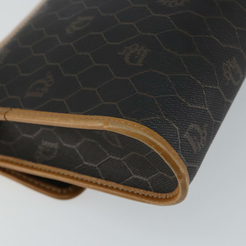 【日本直送】Christian Dior 蜂巢帆布肩背包 PVC 黑色金色 正品 BA6582-15