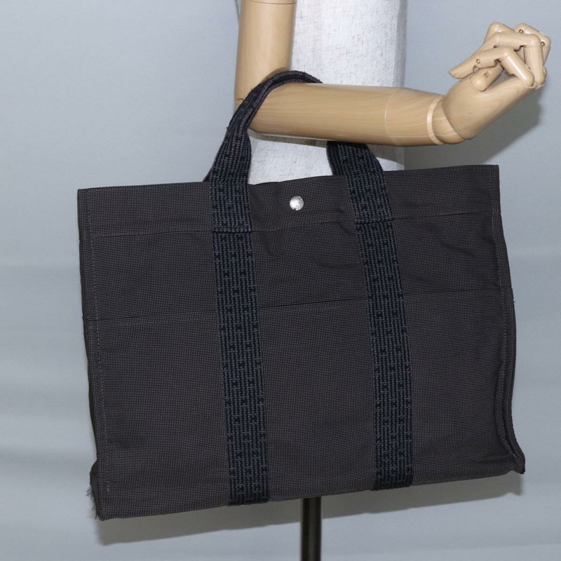 【日本直送】愛馬仕 Her Line MM 手提包 帆布 灰色 正品 th6408-18