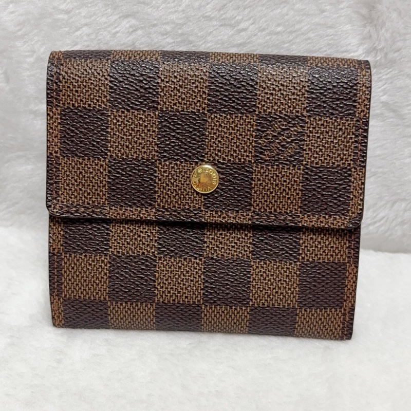 🎈全網最低價🎈LV棋盤格短夾 經典短夾 6卡層-0