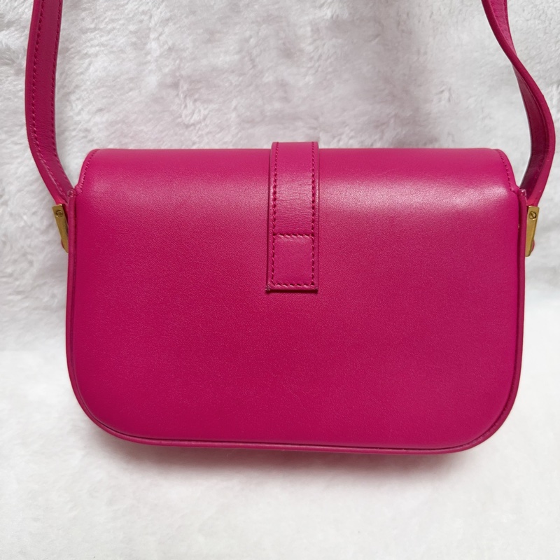 ❤️BP粉絲穿搭必備❤️YSL小號豆腐包 小牛皮斜背包 桃紅-2