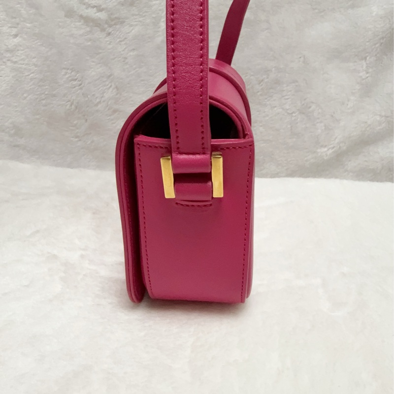 ❤️BP粉絲穿搭必備❤️YSL小號豆腐包 小牛皮斜背包 桃紅-3