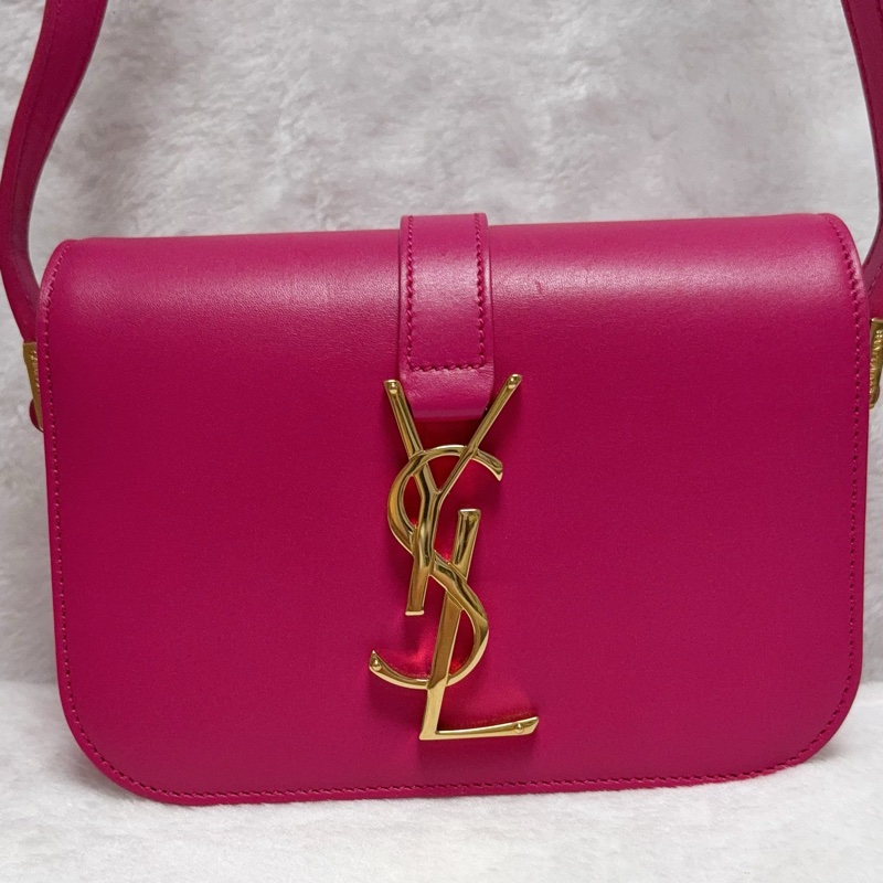 ❤️BP粉絲穿搭必備❤️YSL小號豆腐包 小牛皮斜背包 桃紅-6