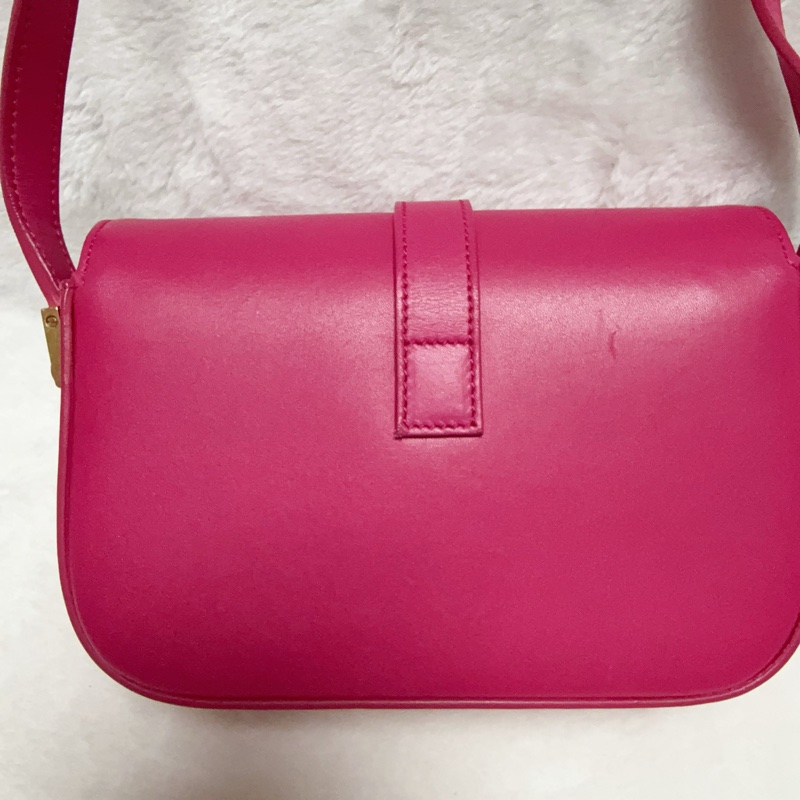 ❤️BP粉絲穿搭必備❤️YSL小號豆腐包 小牛皮斜背包 桃紅-10