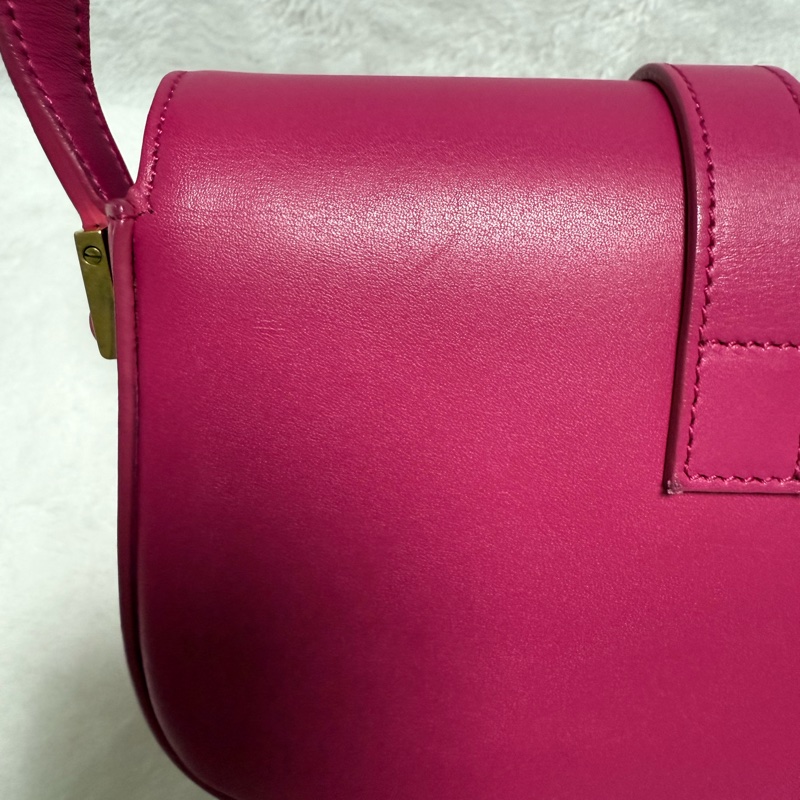 ❤️BP粉絲穿搭必備❤️YSL小號豆腐包 小牛皮斜背包 桃紅-12