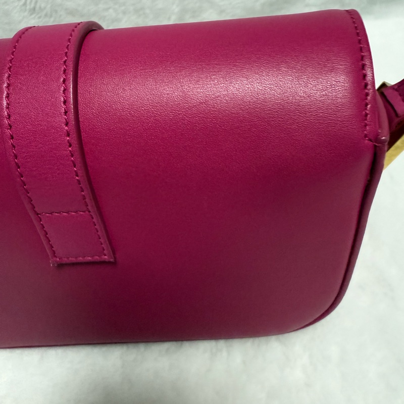 ❤️BP粉絲穿搭必備❤️YSL小號豆腐包 小牛皮斜背包 桃紅-13