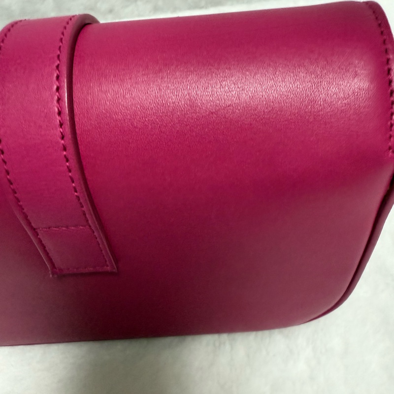 ❤️BP粉絲穿搭必備❤️YSL小號豆腐包 小牛皮斜背包 桃紅-14