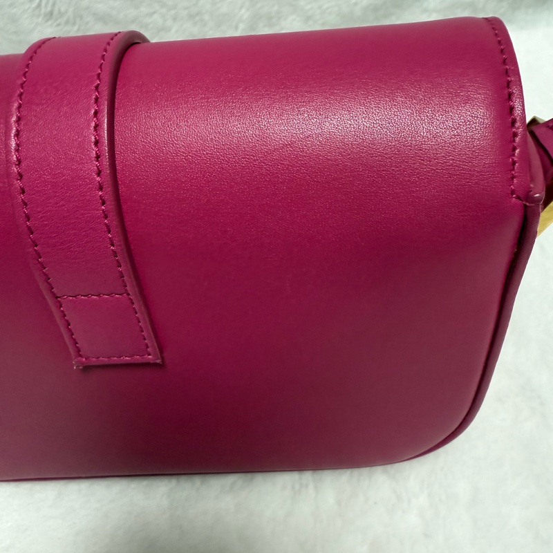 ❤️BP粉絲穿搭必備❤️YSL小號豆腐包 小牛皮斜背包 桃紅-15