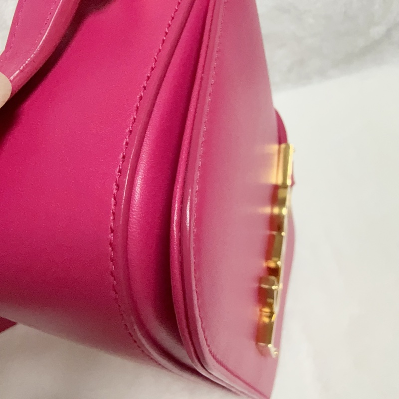 ❤️BP粉絲穿搭必備❤️YSL小號豆腐包 小牛皮斜背包 桃紅-21