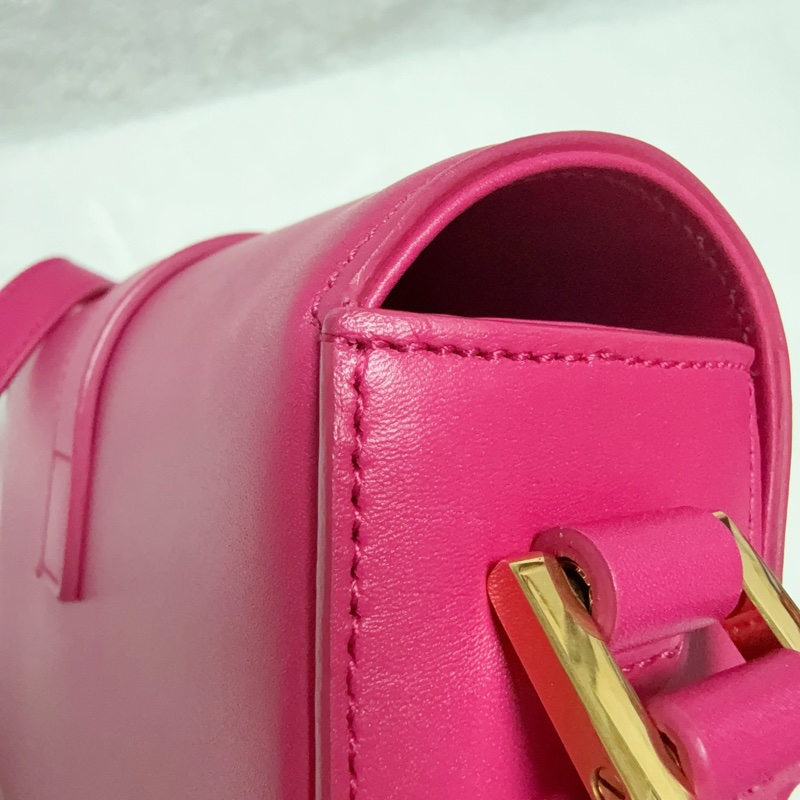 ❤️BP粉絲穿搭必備❤️YSL小號豆腐包 小牛皮斜背包 桃紅-27
