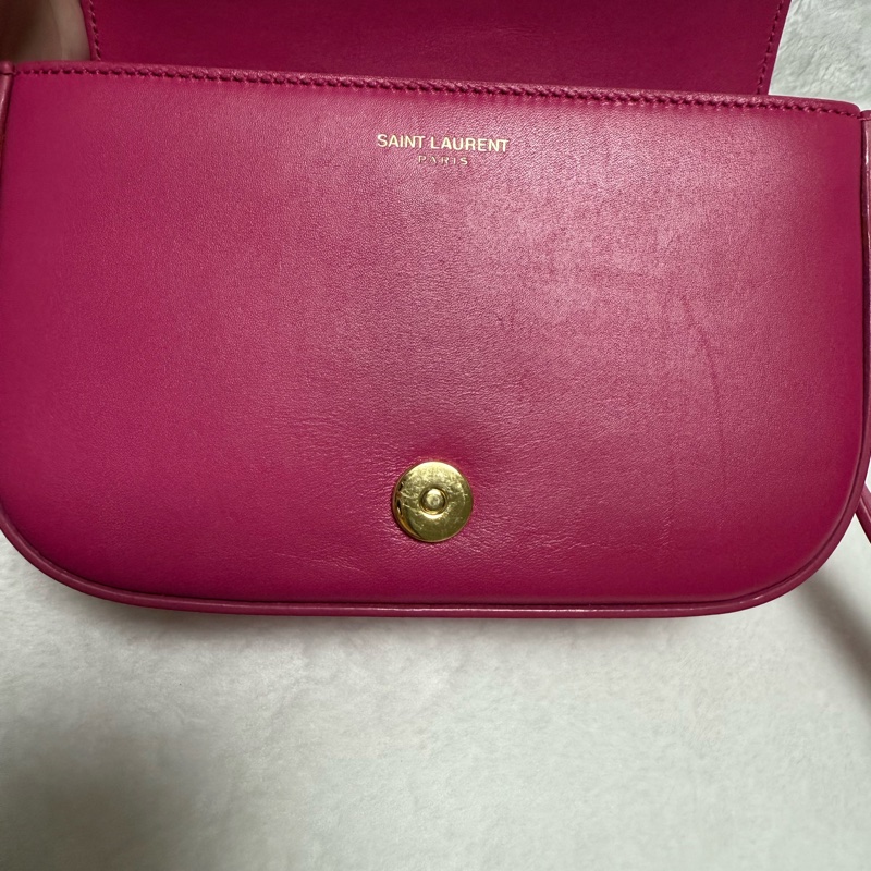 ❤️BP粉絲穿搭必備❤️YSL小號豆腐包 小牛皮斜背包 桃紅-32