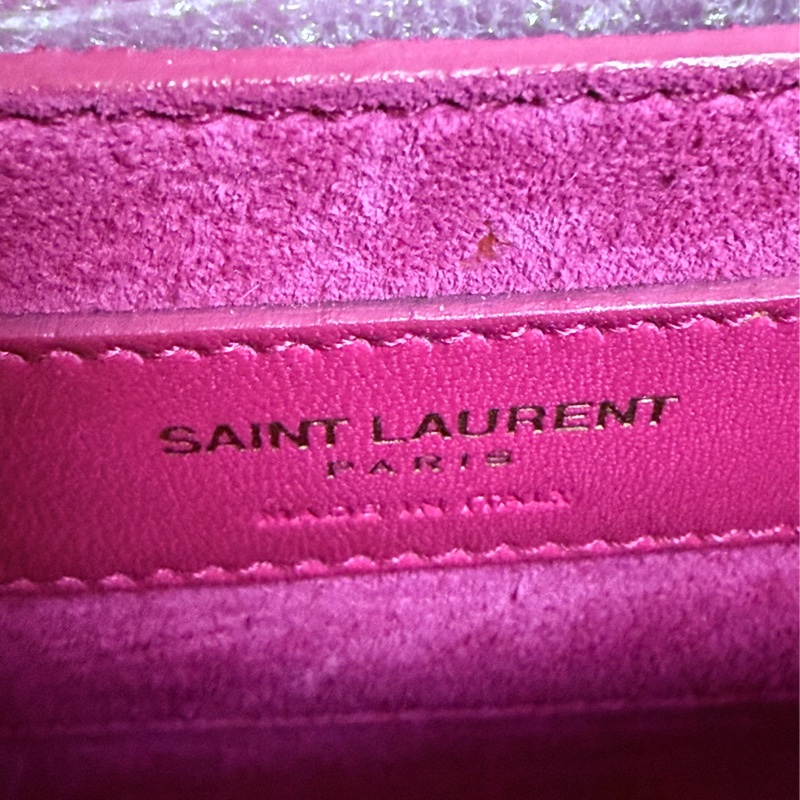 ❤️BP粉絲穿搭必備❤️YSL小號豆腐包 小牛皮斜背包 桃紅-38