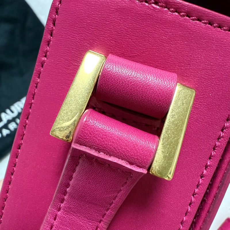 ❤️BP粉絲穿搭必備❤️YSL小號豆腐包 小牛皮斜背包 桃紅-41