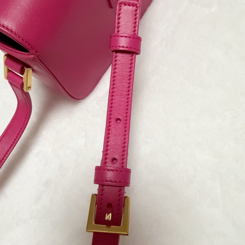 ❤️BP粉絲穿搭必備❤️YSL小號豆腐包 小牛皮斜背包 桃紅-50