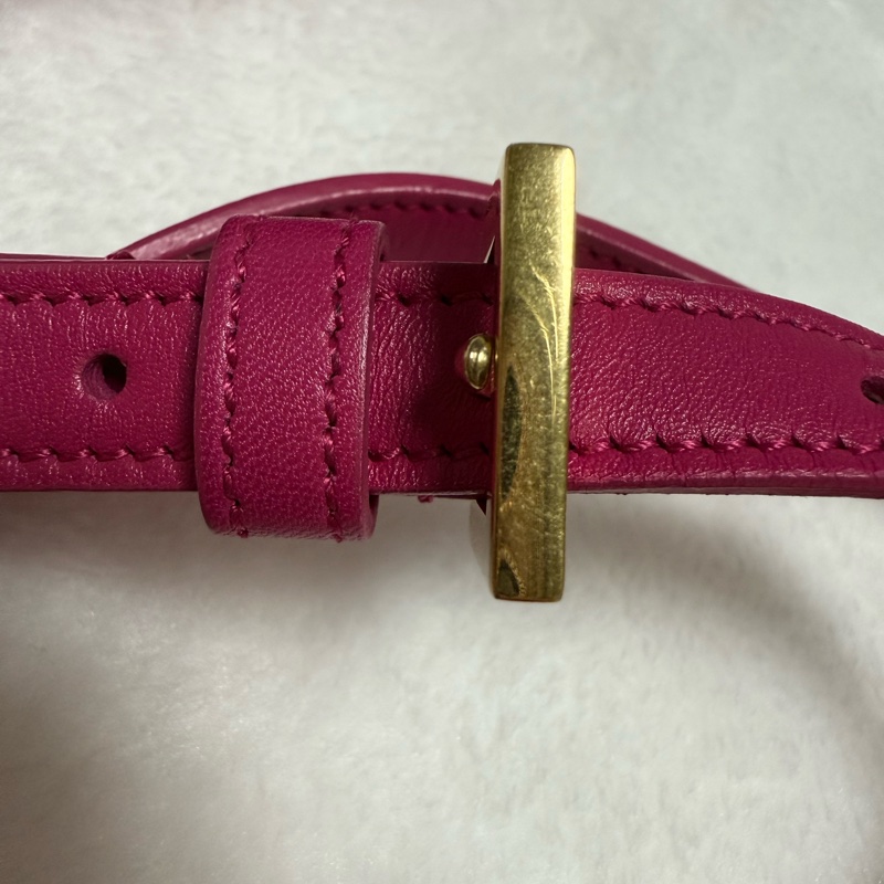 ❤️BP粉絲穿搭必備❤️YSL小號豆腐包 小牛皮斜背包 桃紅-52