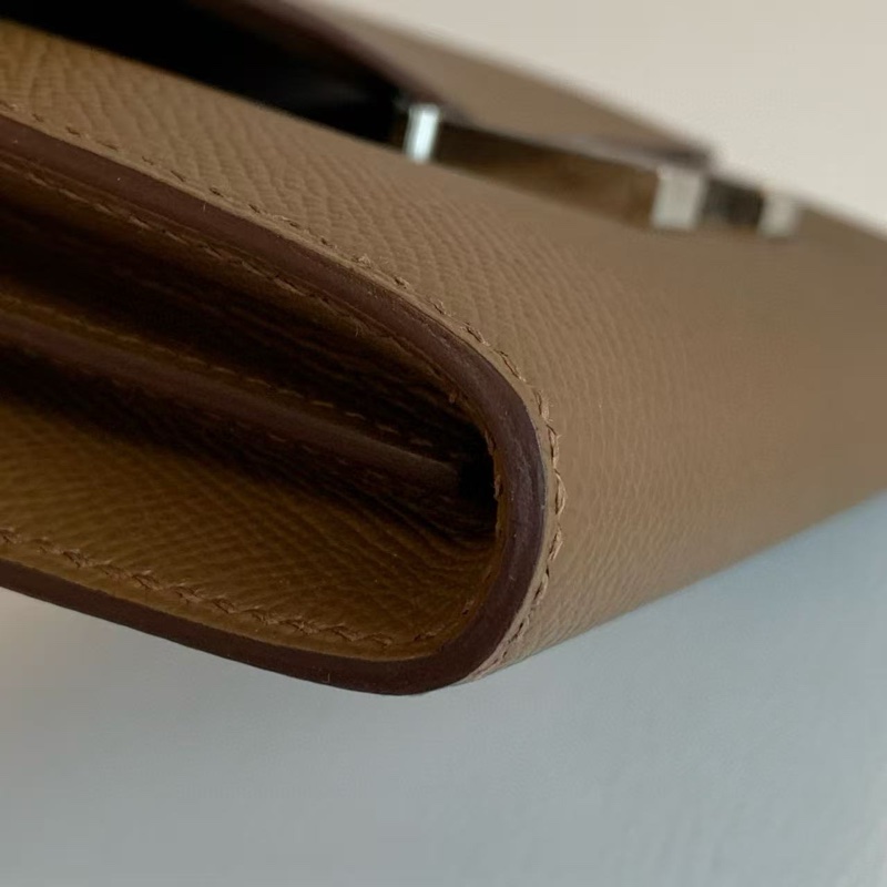 🌈Hermes🧡Constance Wallet🧡粟子色銀扣🧡有盒🌟99新🌈Epsom皮🌟長銀包🌟-8