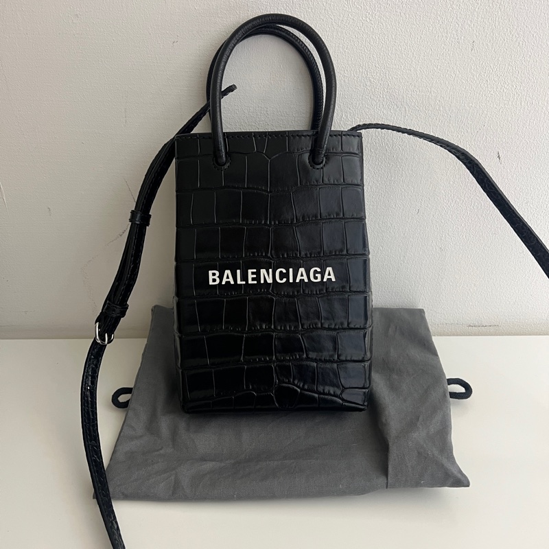Balenciaga 巴黎世家 斜背包 手機包 鱷魚紋-2