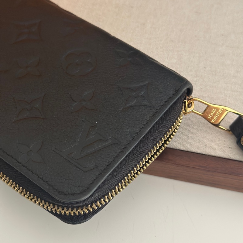 LV 拉鍊長夾 錢包 M61864 黑色壓紋 芯片款-6