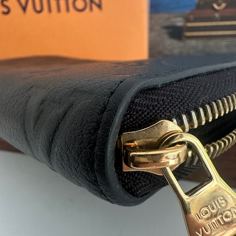 LV 拉鍊長夾 錢包 M61864 黑色壓紋 芯片款-9