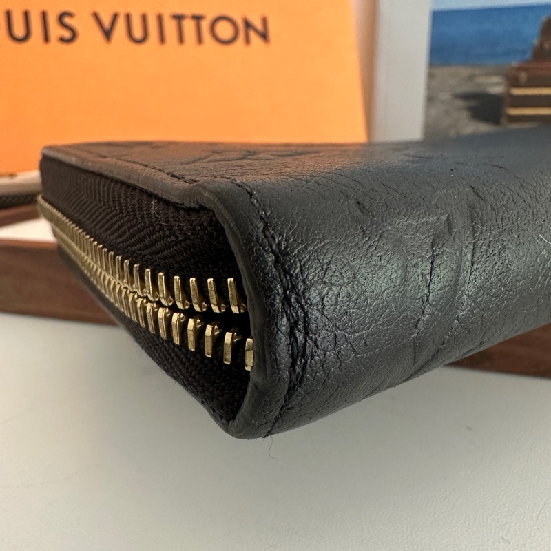 LV 拉鍊長夾 錢包 M61864 黑色壓紋 芯片款-10