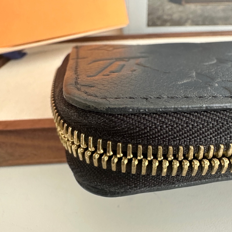 LV 拉鍊長夾 錢包 M61864 黑色壓紋 芯片款-13