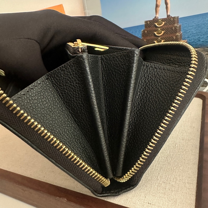 LV 拉鍊長夾 錢包 M61864 黑色壓紋 芯片款-16