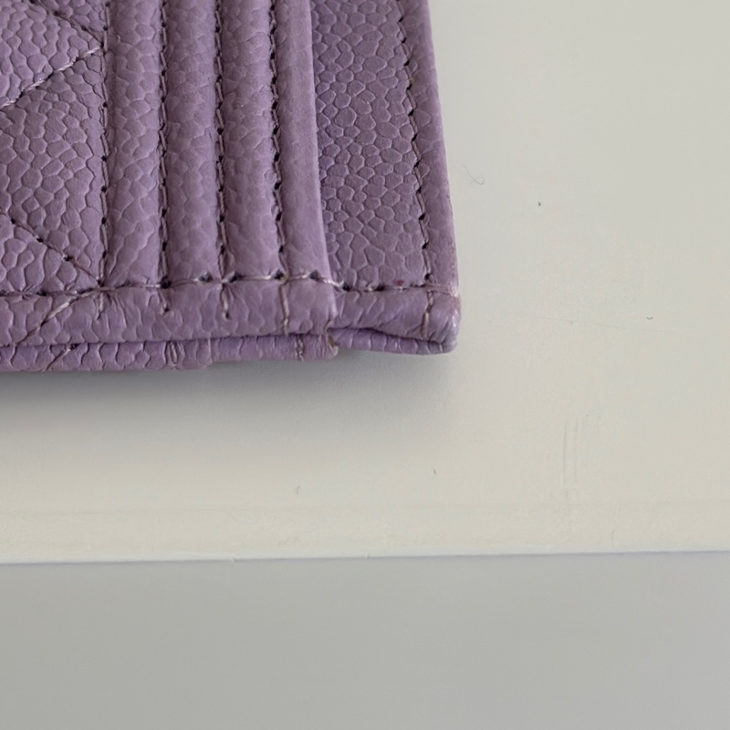 Chanel boy 卡夾 紫色💜 扁卡夾 荔枝皮-4