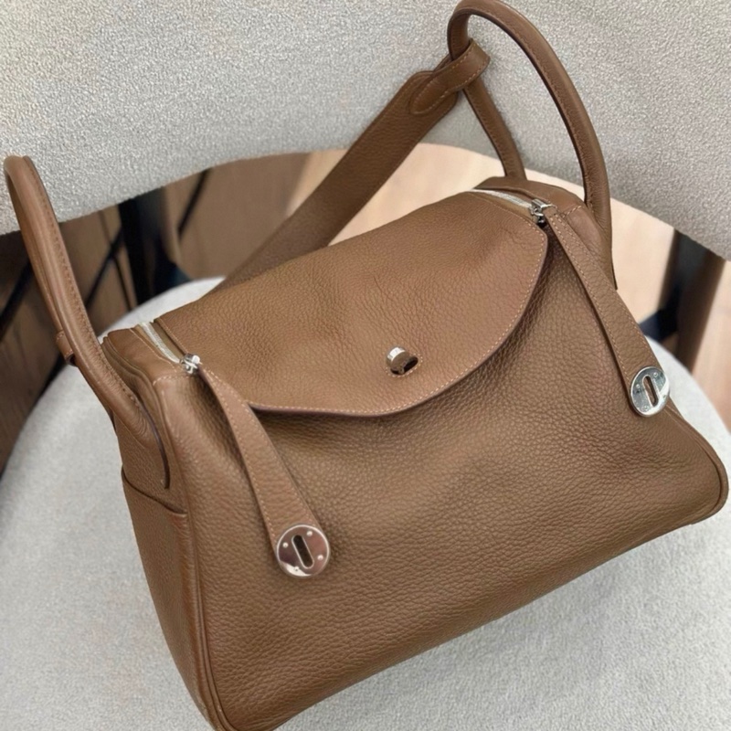hermes/ 愛馬仕 lindy30 栗子色 銀扣 TC皮 98新-1