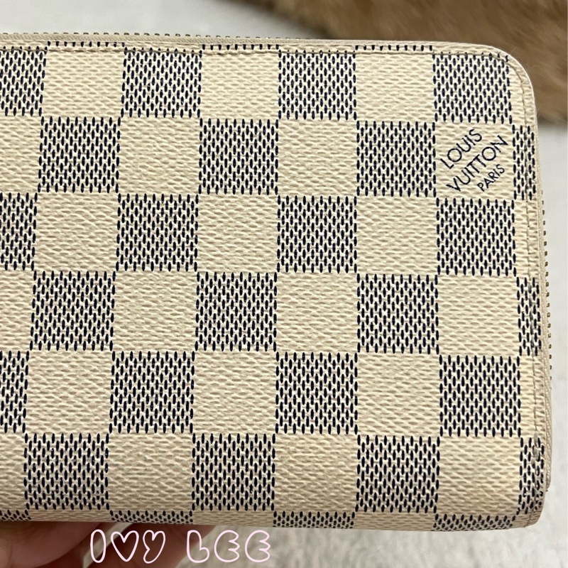 LOUIS VUITTON  Damier Azur Zippy 白色 棋盤格長夾 N60019拉鍊長夾 正品 二手精品-29