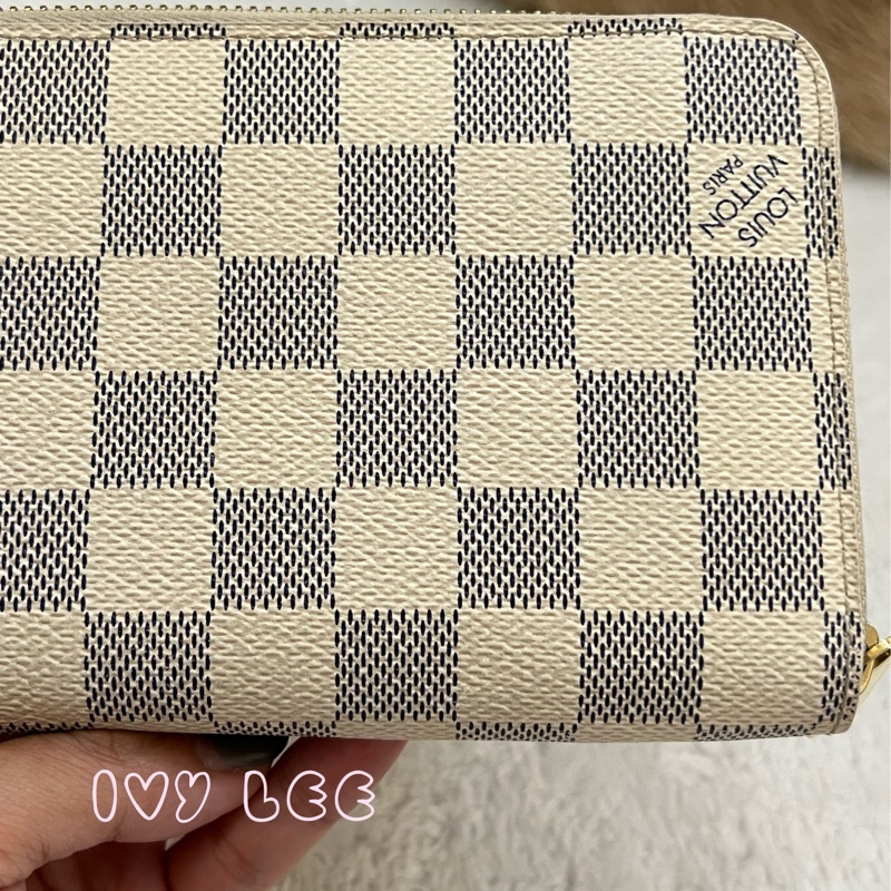 LOUIS VUITTON  Damier Azur Zippy 白色 棋盤格長夾 N60019拉鍊長夾 正品 二手精品-31