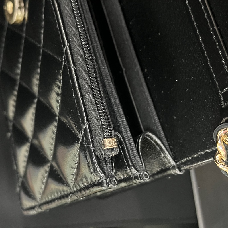 Chanel woc 亮面牛皮 季節限定款 琺瑯釦鏈條 晶片款-24