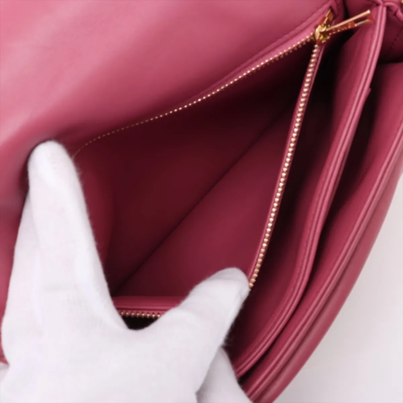 Loewe puffer Leather Chain Shoulder Bag Pink 羅意威雲朵鏈條包-8