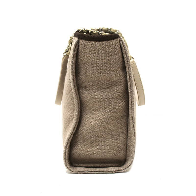 Chanel Grey Mixed Fibers Small Deauville Shopper Tote Bag-5