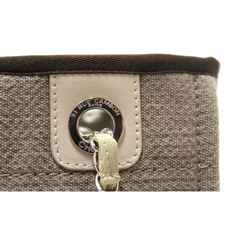 Chanel Grey Mixed Fibers Small Deauville Shopper Tote Bag-9