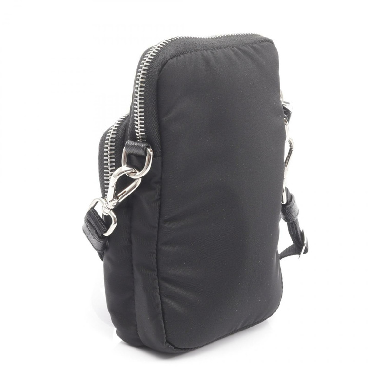 PRADA 再生尼龍手機殼肩斜背包袋 2ZT024 黑色二手女款-1