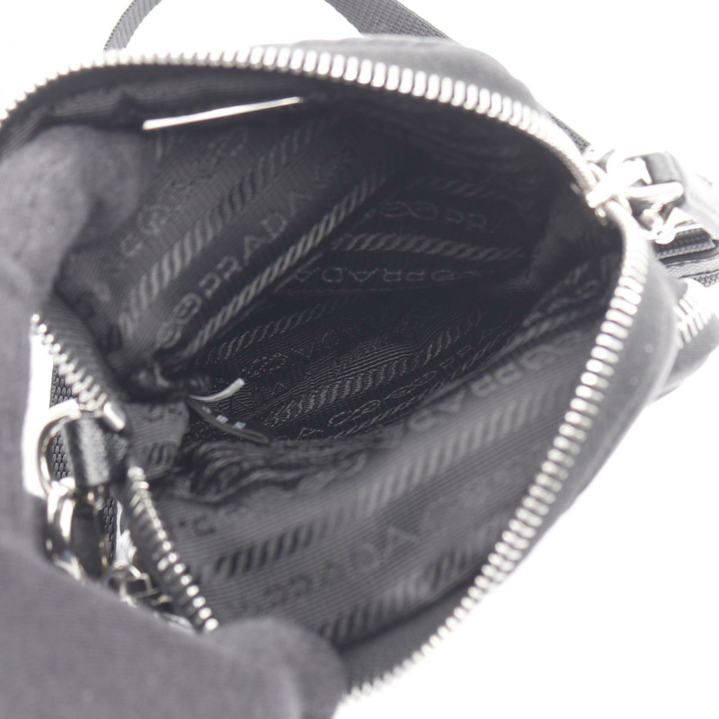 PRADA 再生尼龍手機殼肩斜背包袋 2ZT024 黑色二手女款-2