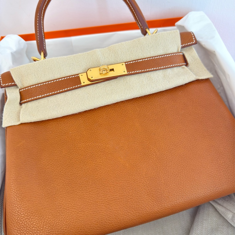 全新HERMES金棕金福寶馬鞍皮kelly 28凱莉包-1