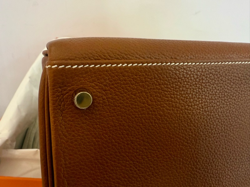 全新HERMES金棕金福寶馬鞍皮kelly 28凱莉包-6