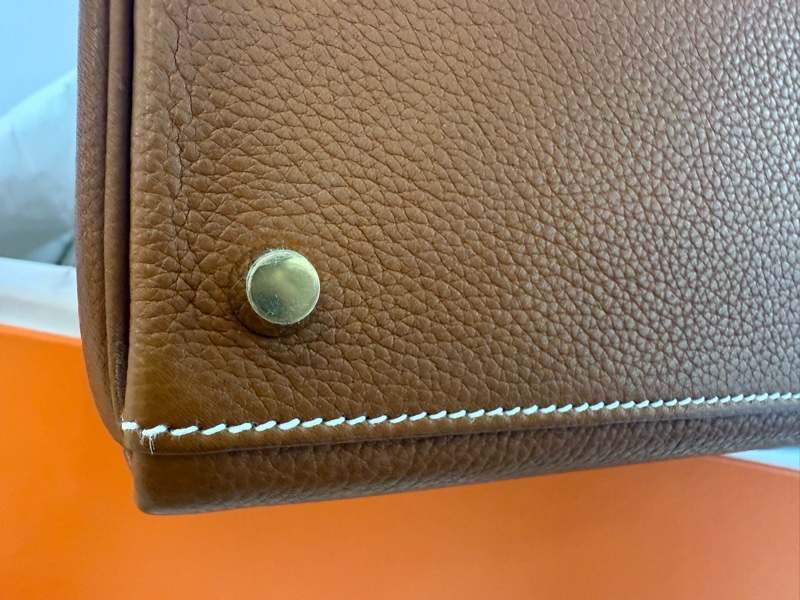 全新HERMES金棕金福寶馬鞍皮kelly 28凱莉包-7